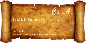Csáti Arnold névjegykártya