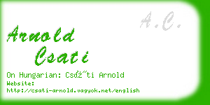 arnold csati business card